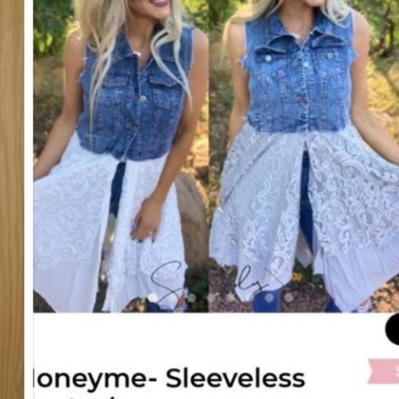 Honey me jean—appliqué lace dress/coverup - Picture 2 of 5